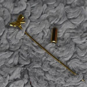 Vintage Gold Bow Hat Pin